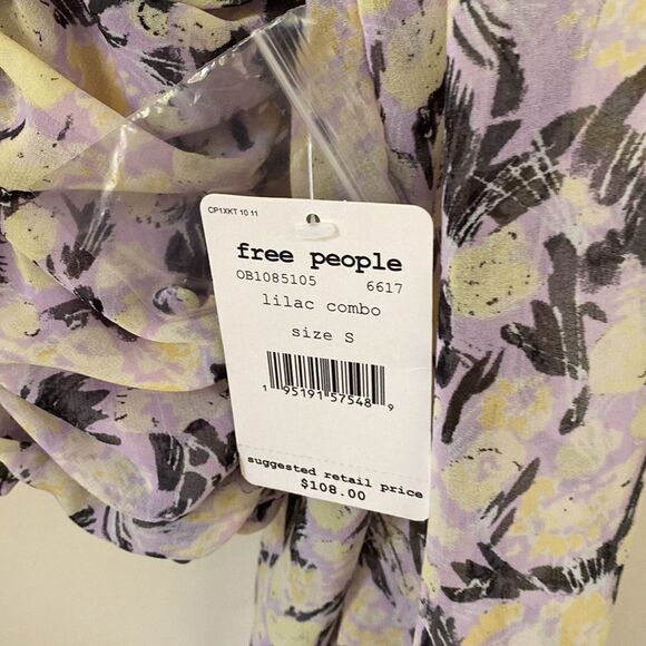 NWT Free People Mabel Printed Blouse - Picture 8 of 15